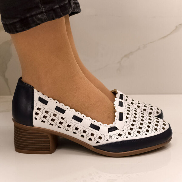 COMER Dámske bielo-modré poltopánky OLEA 49410141