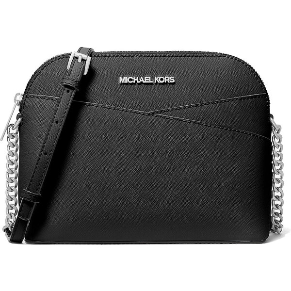 Michael Kors Jet Set Travel Medium Dome Crossbody Bag Black Silver 63717805