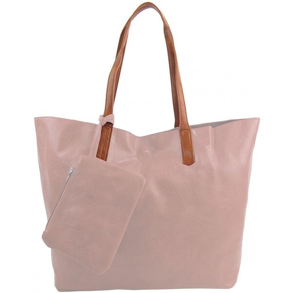 INT. COMPANY Veľká ružová shopper dámska taška s crossbody vo vnútri 49424109