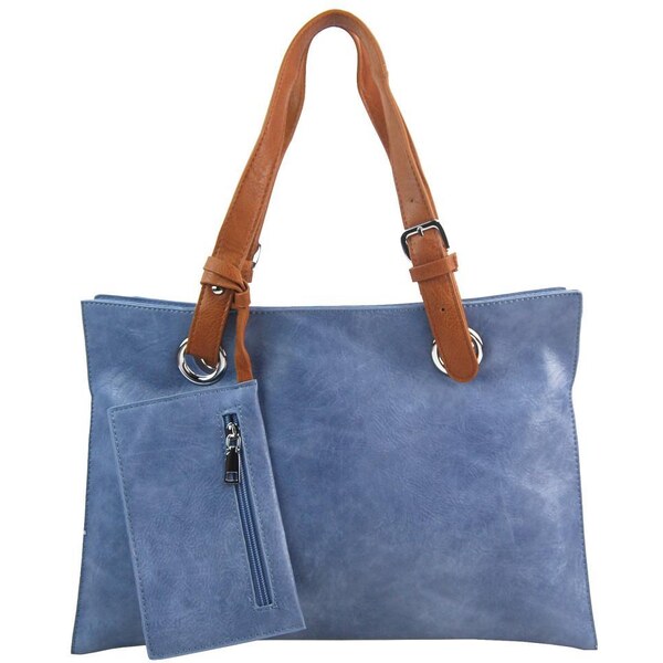 INT. COMPANY Moderná dámska kabelka cez rameno denim modrá 49430611