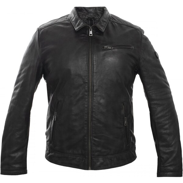 DNR Pánska kožená bunda DNR 52434 grafitovo sivá 49451955