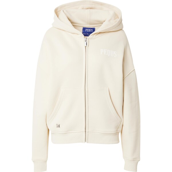 Pequs Tepláková bunda svetlobéžová / biela 58435792