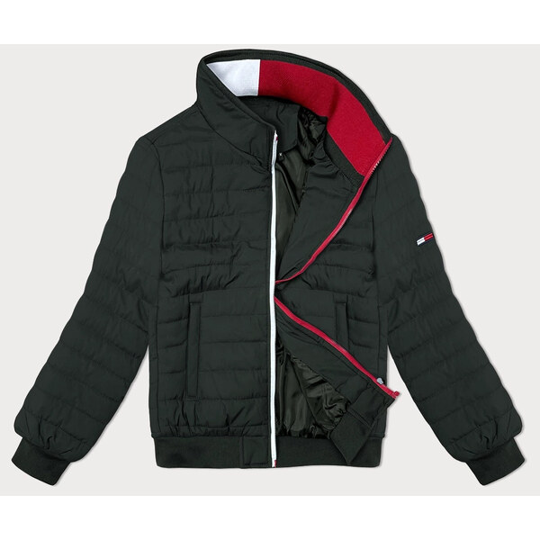 J.STYLE Pánska prešívaná bunda v army farbe so stojačikom J.Štýl 49798522