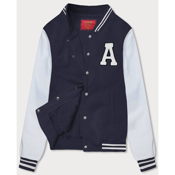 LHD Tmavomodrá dámska mikina typu college (AMG-57) 49802839