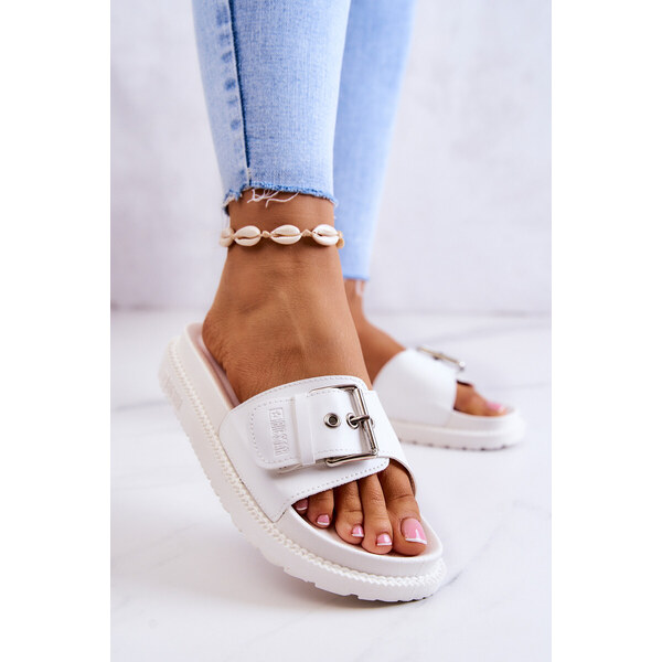 Big Star Shoes Dámske módne papuče Big Star - biele 49786405