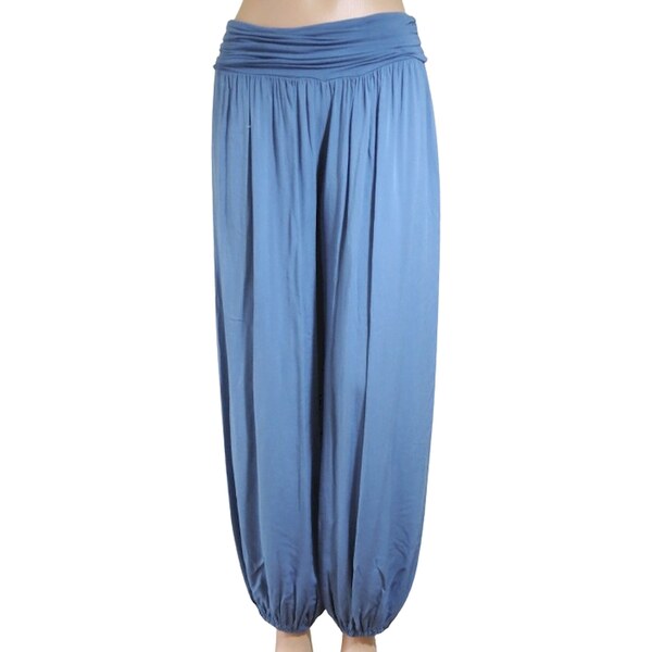 Dámske letné voľné nohavice - modré 49710332