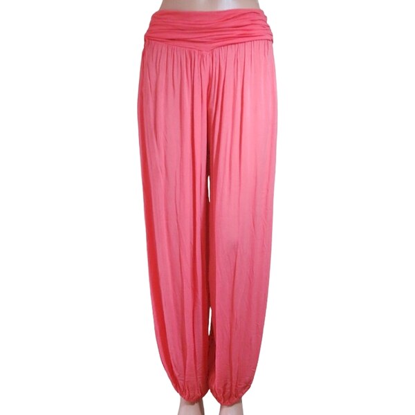 Dámske letné voľné nohavice - oranžové 49710334