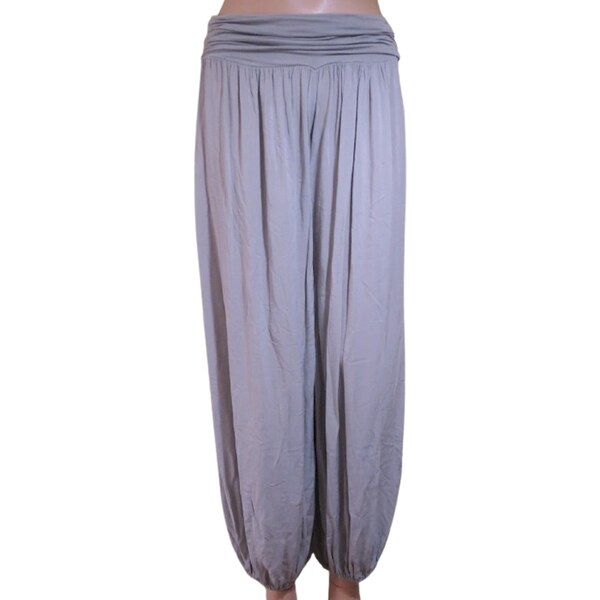 Dámske letné voľné nohavice - hnedé 49710335