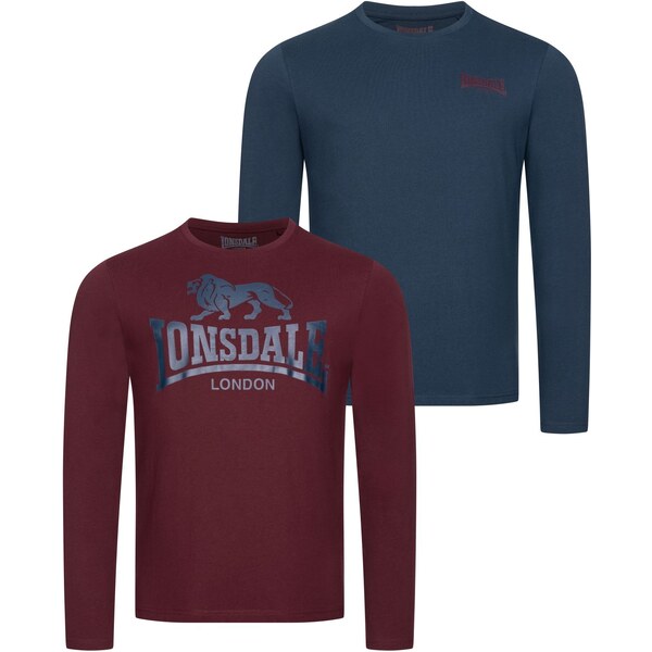 Lonsdale Mens long-sleeved shirt regular fit double pack 50553173