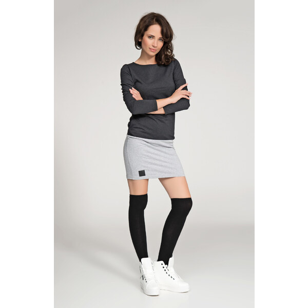 Dámske voľnočasové krátke šaty šedo-čierne - Čierna - Numinou 22672062