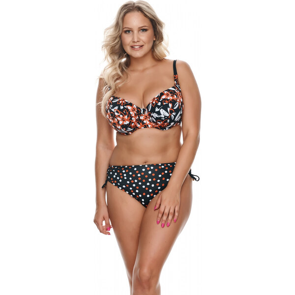 Dámsky vrchný diel plaviek Bali Big Black with Orange Pattern 2123- 49797297