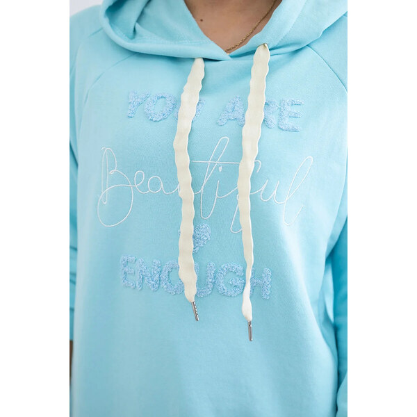 K-Fashion Bavlnená mikina s kapucňou mätová 49806538