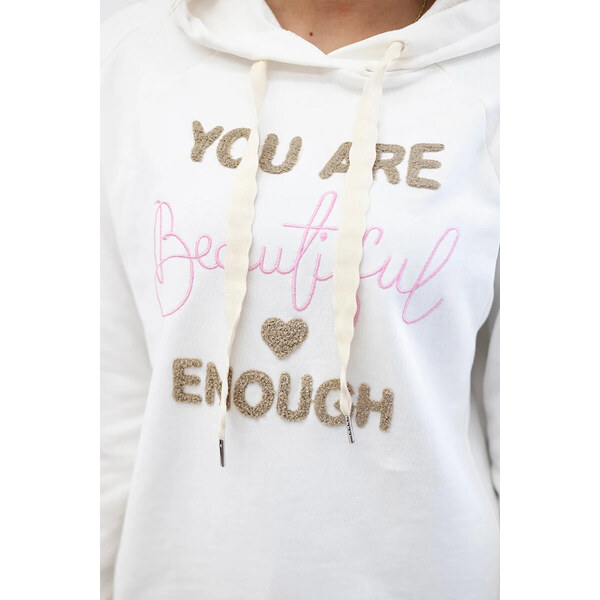 K-Fashion Bavlnená mikina s kapucňou ecru 49806539