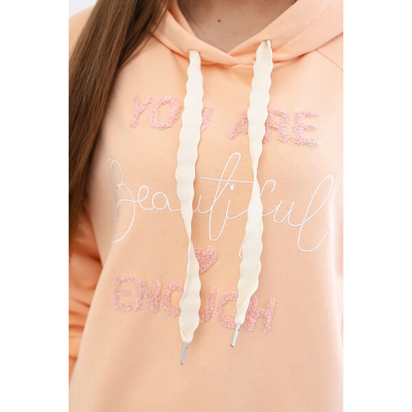 K-Fashion Bavlnená mikina s kapucňou peach 49806536