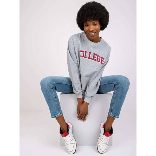 Factory Price Šedá melanžová dámska mikina College oversize (7649) 49807327