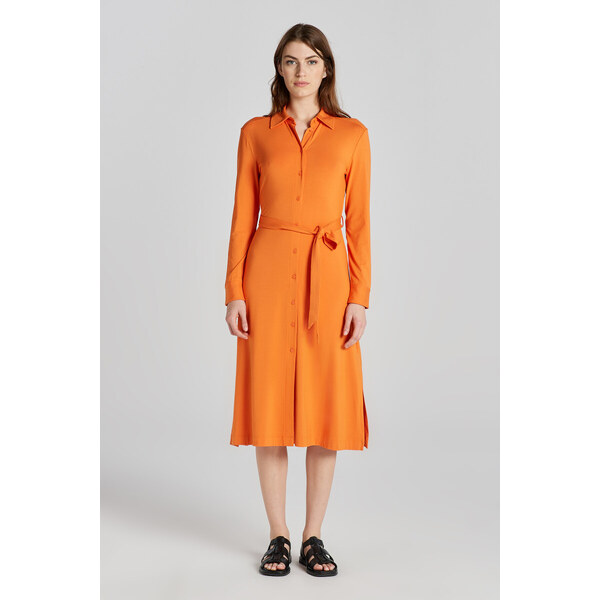 ŠATY GANT SLIM JERSEY SHIRT DRESS PUMPKIN ORANGE 49844646