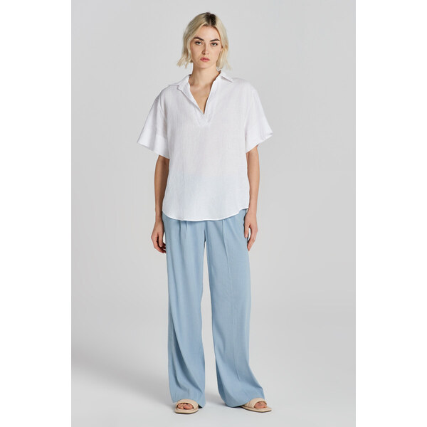 KOŠEĽA GANT REL LINEN POPOVER SS SHIRT WHITE 49844649