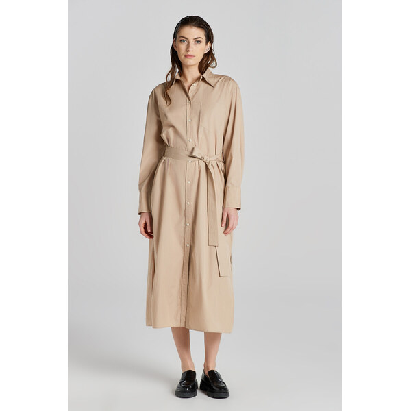 ŠATY GANT REL POPLIN SHIRT DRESS DRY SAND 49844676