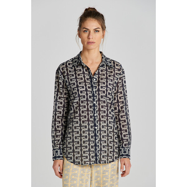 KOŠEĽA GANT REL G PATTERN COT SILK SHIRT EVENING BLUE 49844678