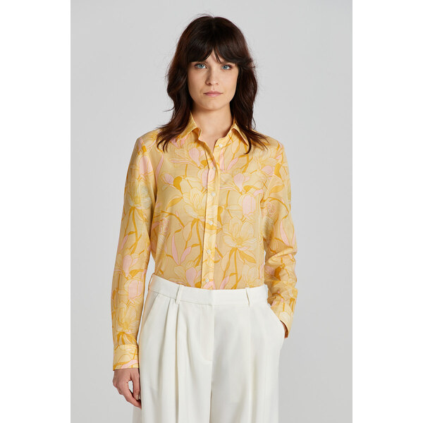 KOŠEĽA GANT REG MAGNOLIA PRINT COT SILK SHIRT DUSTY YELLOW 49844681