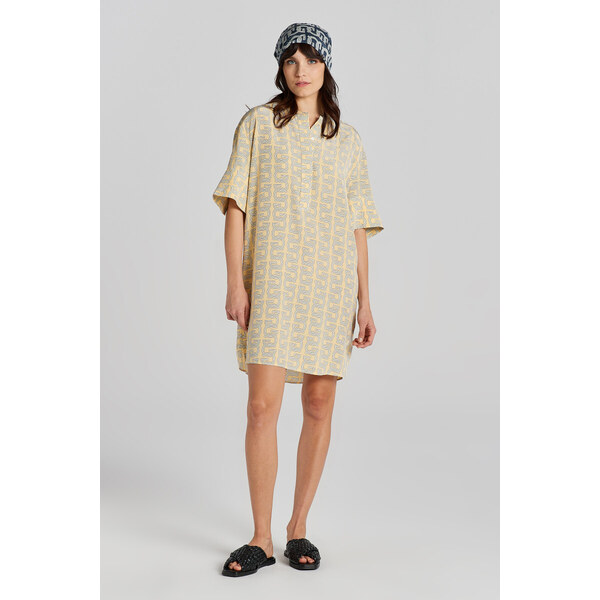 ŠATY GANT REL G PATTERN SS TUNIC DUSTY YELLOW 49844695