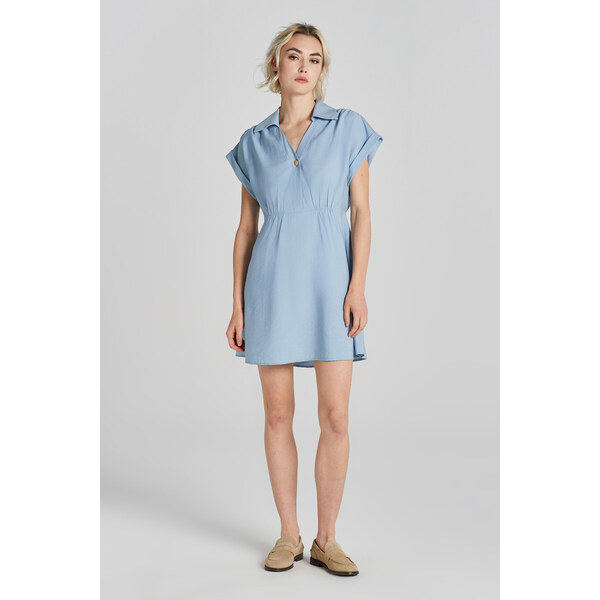 ŠATY GANT REL POPOVER SS DRESS DOVE BLUE 49844696