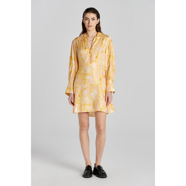 ŠATY GANT SLIM MAGNOLIA PRINT WRAP DRESS DUSTY YELLOW 49844699