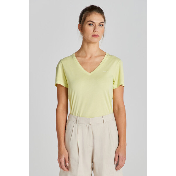 TRIČKO GANT REG SUNFADED SS V-NECK T-SHIRT PASTEL LIME 49844729