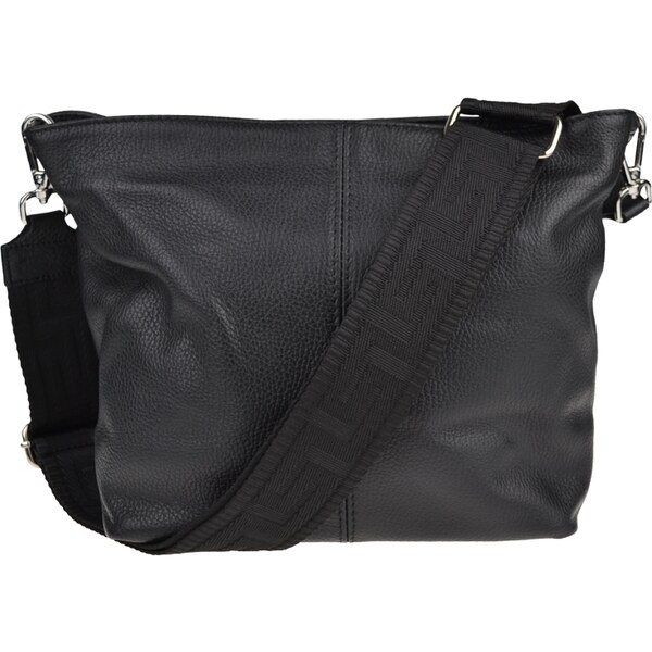 Čierna kožená talianska crossbody kabelka Prisca Nera s prídavným 49845394