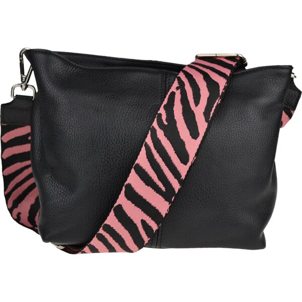 Čierna kožená talianska crossbody kabelka Batilda Nera s prídavným 49862031