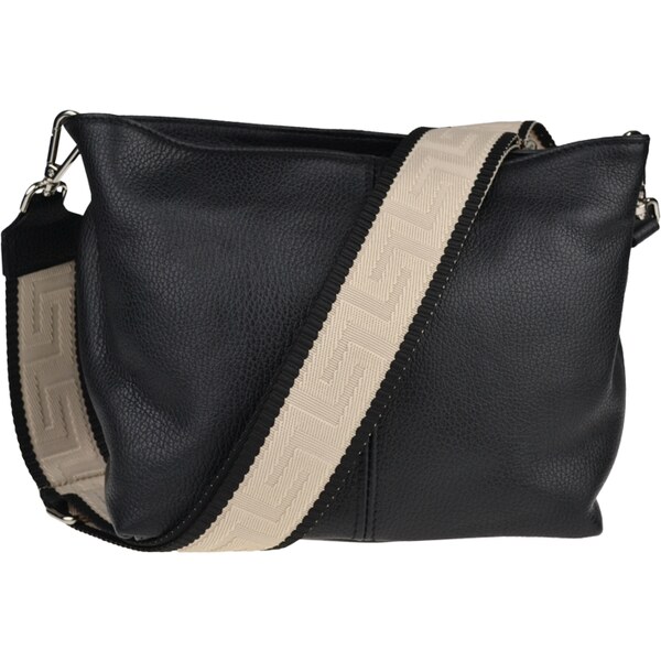 Čierna kožená talianska crossbody kabelka Batilda Nera s prídavným 49862030