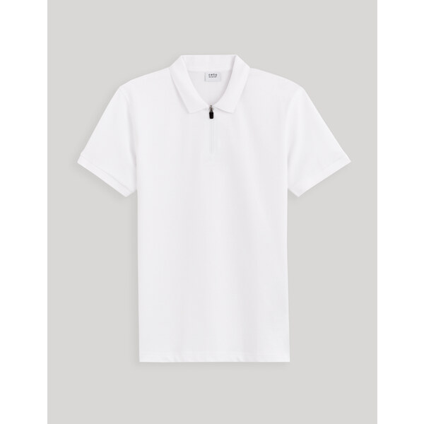 Biele pánske basic polo tričko Celio Gebenoit 50578825