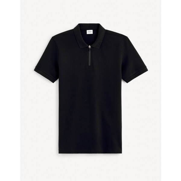 Čierne pánske basic polo tričko Celio Gebenoit 50664850