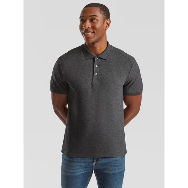 Fruit of the Loom Ciemno szara koszulka męska polo Tailored Fit Friut 50508698