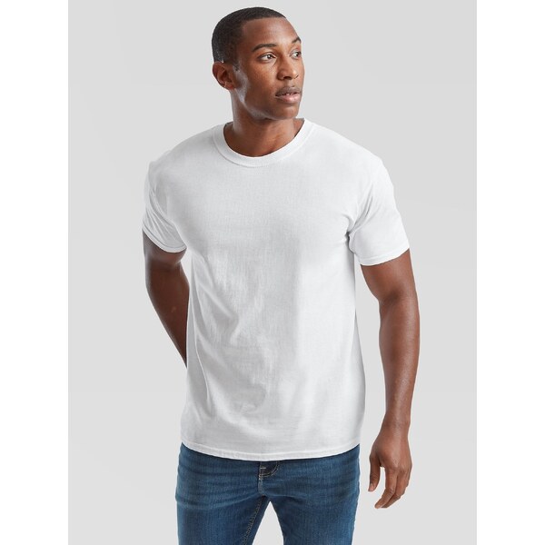Fruit of the Loom Biała koszulka męska Valueweight Ovocie krosien 50628707