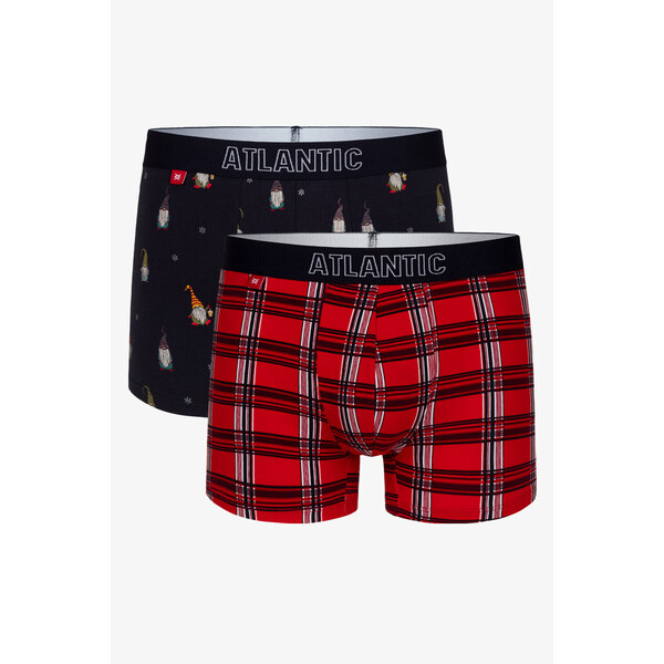 Mens Boxer Shorts ATLANTIC 2Pack - Dark Blue/Red 50641393
