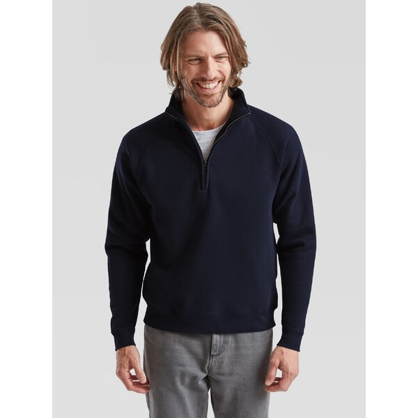 Granatowa bluza męska Zip Neck Sweat Fruit of the Loom 50638270