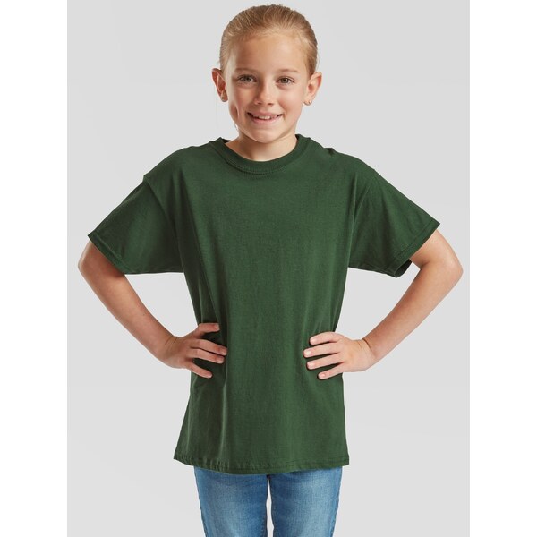 Green T-shirt for Children Original Fruit of the Loom 50574667