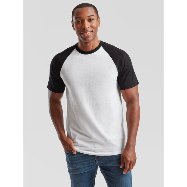 Baseballové tričko Fruit of the Loom bielej farby 50574719