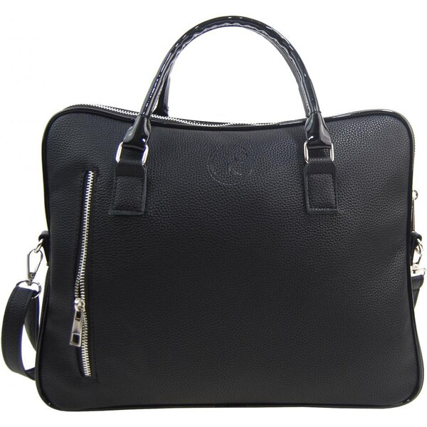 Elegantná čierna mäkká dámska aktovka GROSSO 49897813