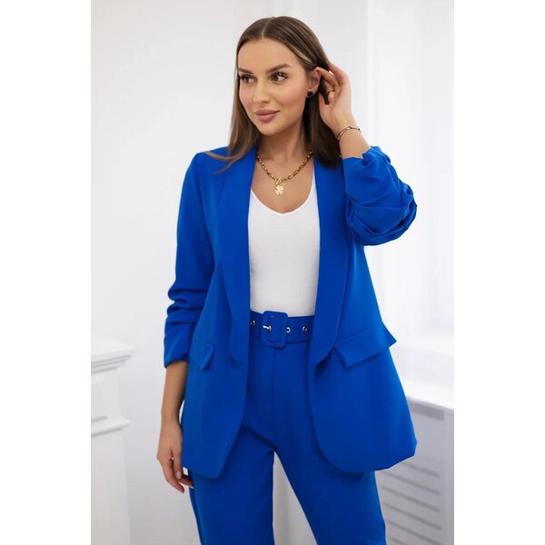 MladaModa Elegantná súprava saka a nohavíc model 80172K kráľovská 49210467