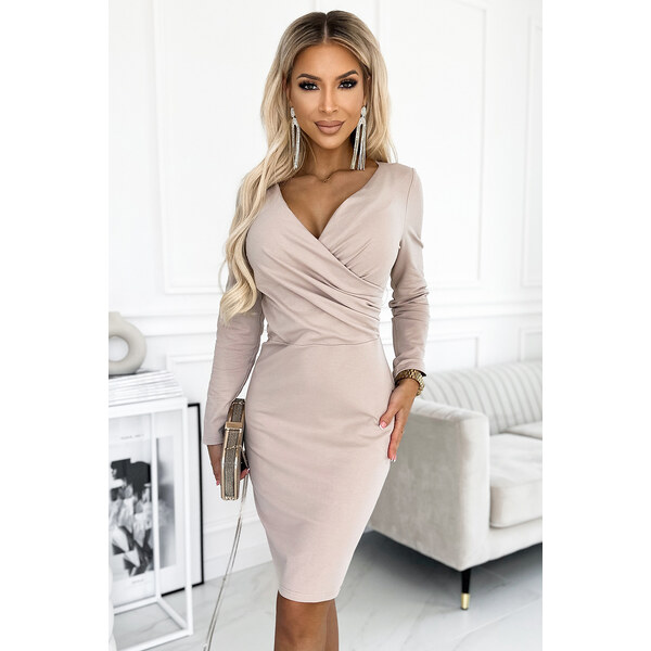 Glara Bavlnené puzdrové zavinovacie šaty 49903520