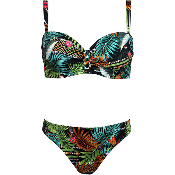 Dámske dvojdielne plavky S730TA1-1 Tahiti 1 čierne s kvetinovým vzorom 49917356