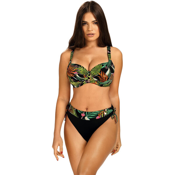 Dámske dvojdielne plavky Tahiti 5 S995TA5-2 Black with Floral Pattern 49917375