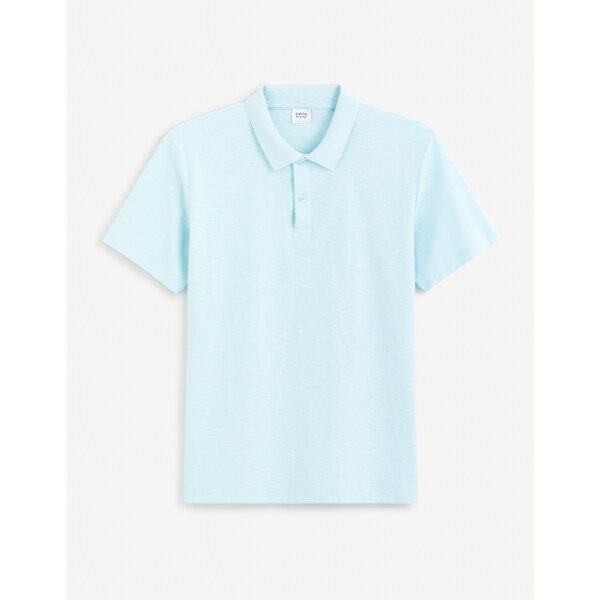 Tyrkysové pánske basic polo tričko Celio Feflame 50664039