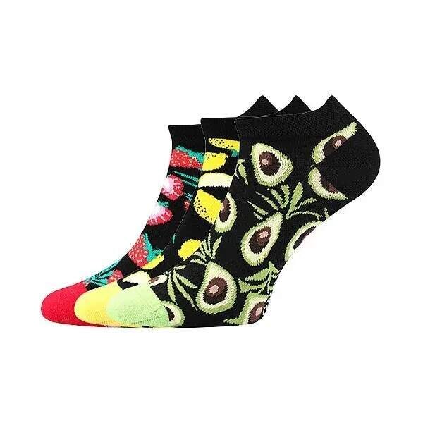 DEDON kotníčkové veselé barevné ponožky Lonka - JAHODY Mix farieb 35 49933085