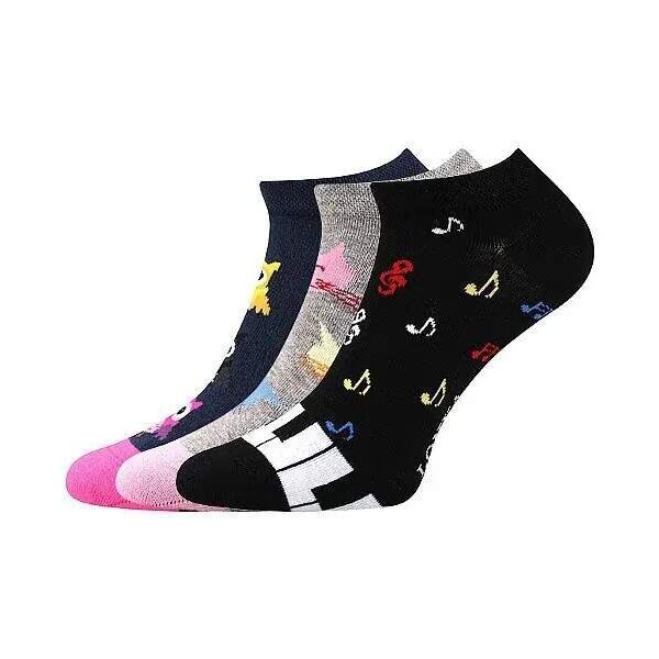 DEDON kotníčkové veselé barevné ponožky Lonka - KOČKY Mix farieb 35-38 49933089