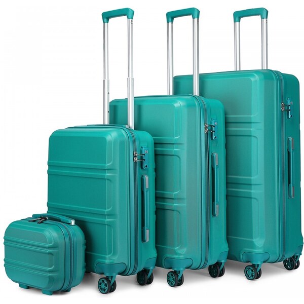 KONO Set 4 cestovných kufrov Ariel, tyrkysový 54763222