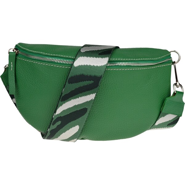 Zelená kožená talianska crossbody kabelka Reni Grande Verde s 49949651