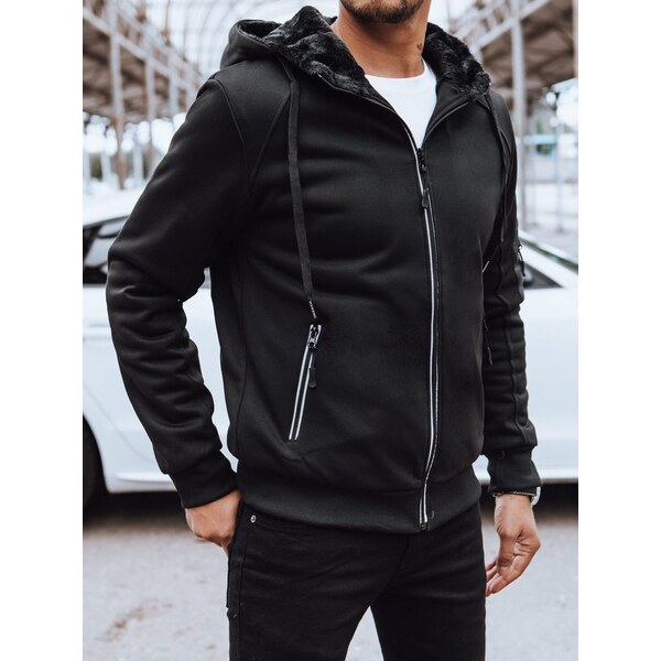 Dstreet Trendy čierna zateplená mikina s kapucňou 49947894